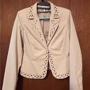 Metro 7 Beige Studded Blazer